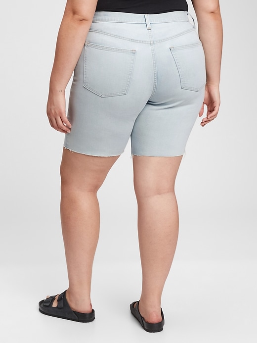 Image number 5 showing, Mid Rise Denim Bermuda Shorts with Washwell