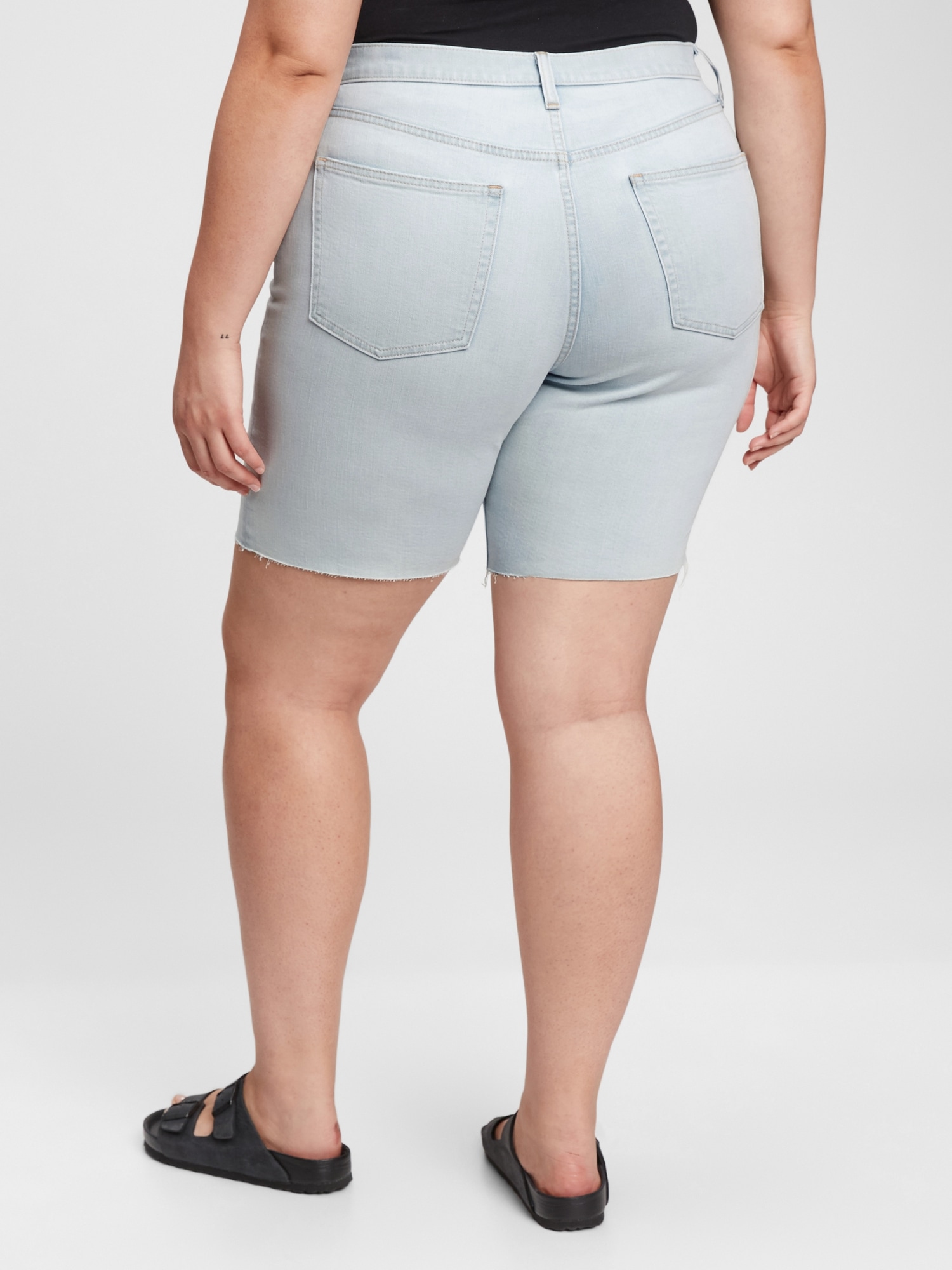 Mid Rise Relaxed Denim Bermuda Shorts with Washwell™ Gap
