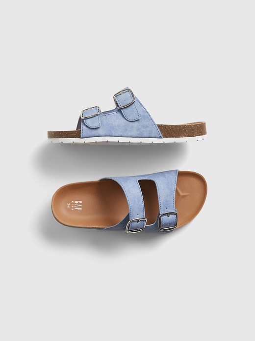 1 of 8 showing, with the color blue crush of product Kids Cork Sandals