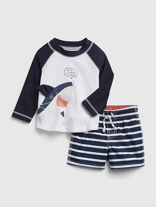 2 of 8 showing, with the color dark night of product Baby 100% Recycled Polyester 3D Swim Set