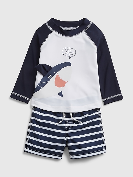 1 of 8 showing, with the color dark night of product Baby 100% Recycled Polyester 3D Swim Set