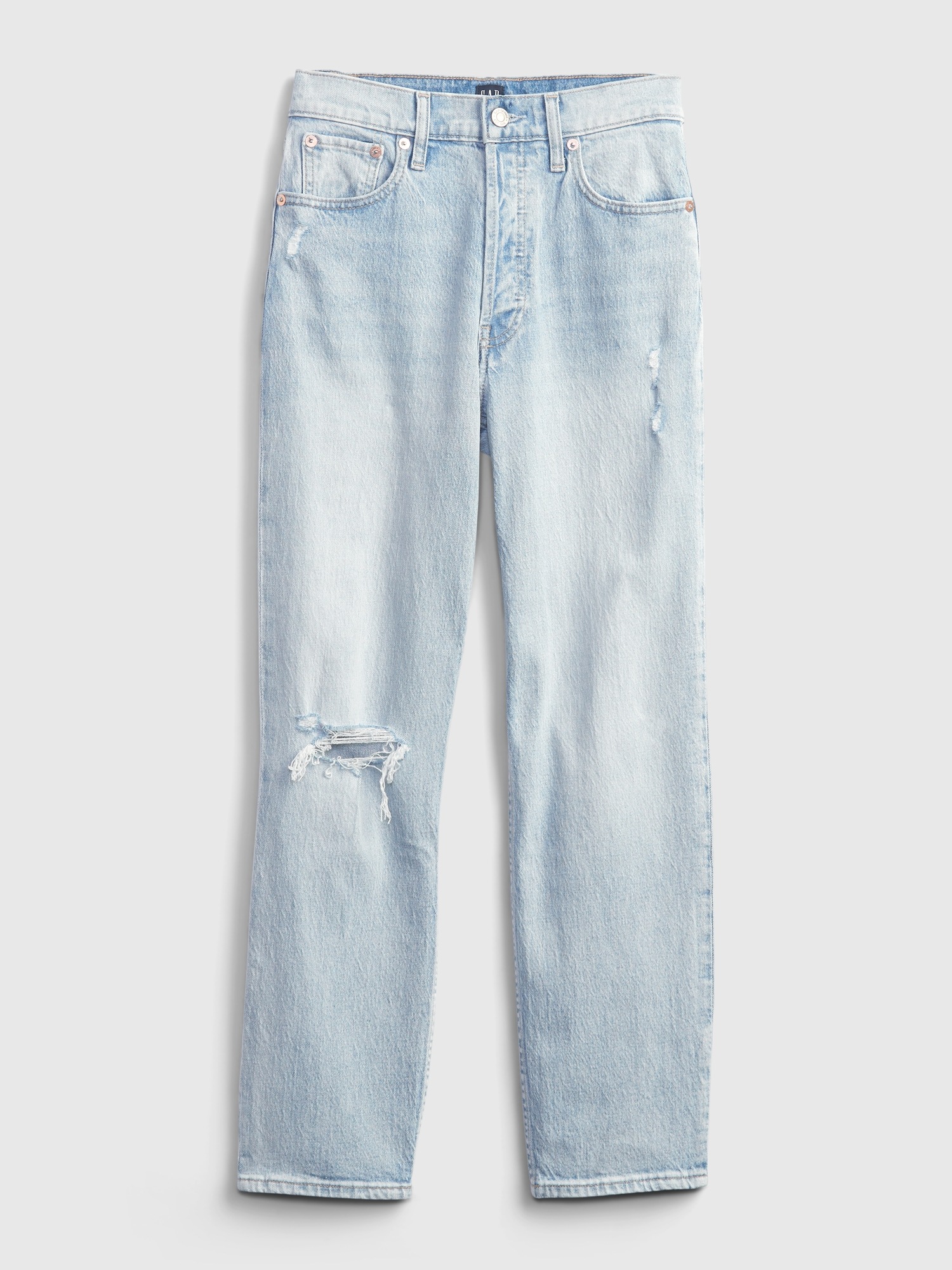 Gap high rise distressed cheeky straight jeans Outlet