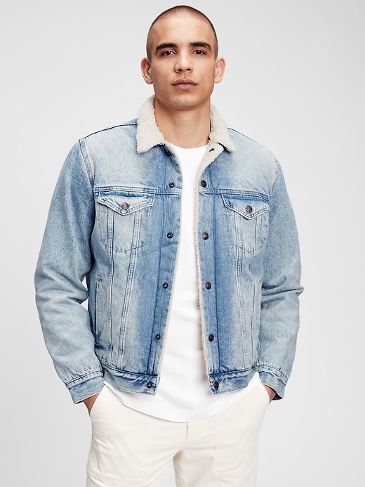 View large product image 1 of 1. Icon Denim Sherpa Jacket