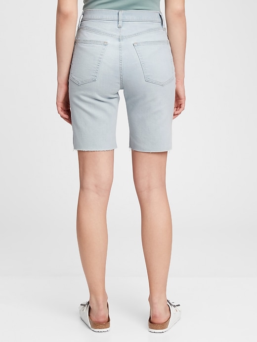 Image number 2 showing, Mid Rise Denim Bermuda Shorts with Washwell