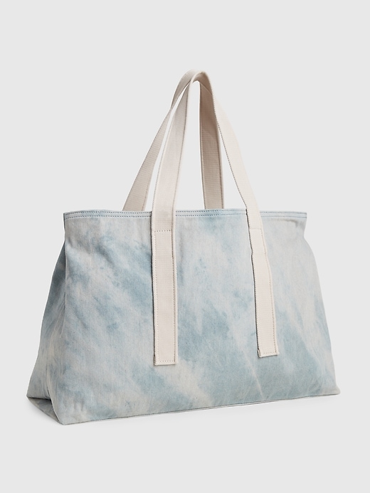 1 of 8 showing, with the color light denim of product Denim Tote Bag