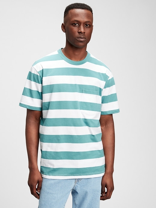 View large product image 1 of 1. The Gen Good Stripe Pocket T-Shirt