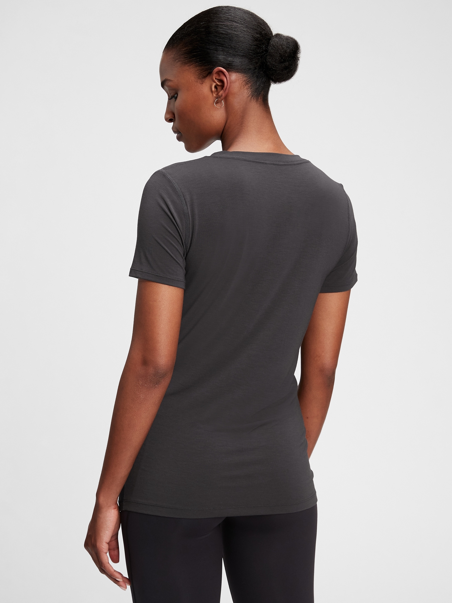 NEW GAP FIT BLACK Long Sleeve V Neck Running Athletic Top Shirt SMALL S SM