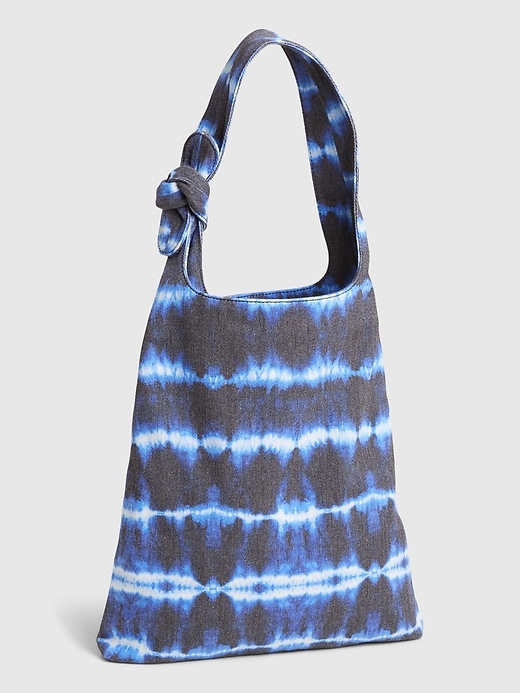 1 of 8 showing, with the color blue tie dye of product Knotted Canvas Tote
