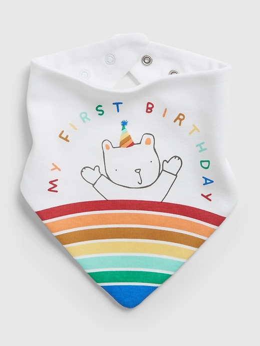 2 of 8 showing, with the color white of product Baby First Favorites Organic Cotton Bib
