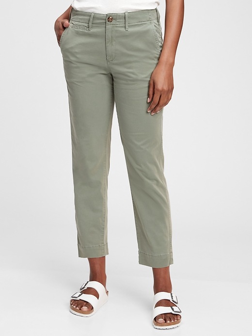 Image number 1 showing, High Rise Straight Khakis