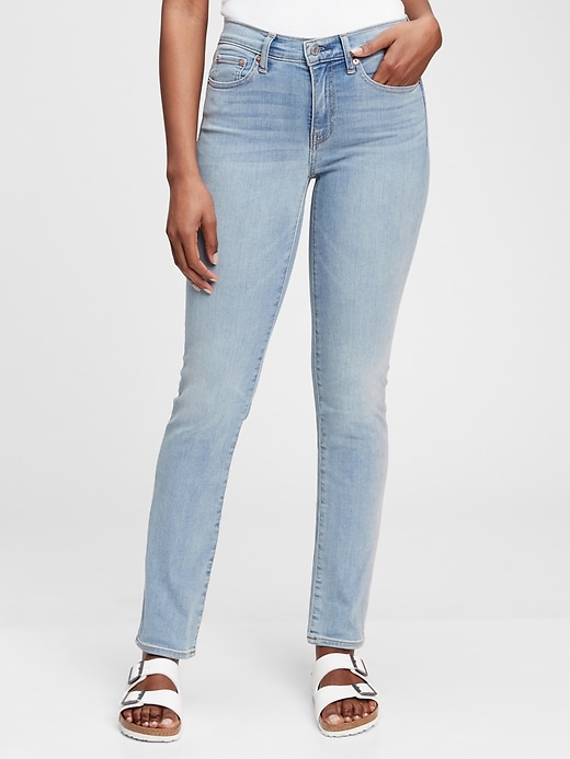 Image number 1 showing, Mid Rise Classic Straight Jeans With Washwell