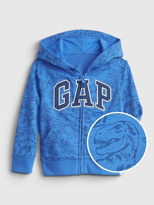 1 of 8 showing, with the color tile blue of product Toddler Gap Logo Dinosaur Graphic Hoodie