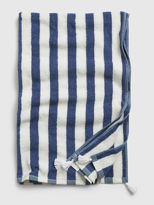 1 of 8 showing, with the color navy blue stripe of product Beach Towel
