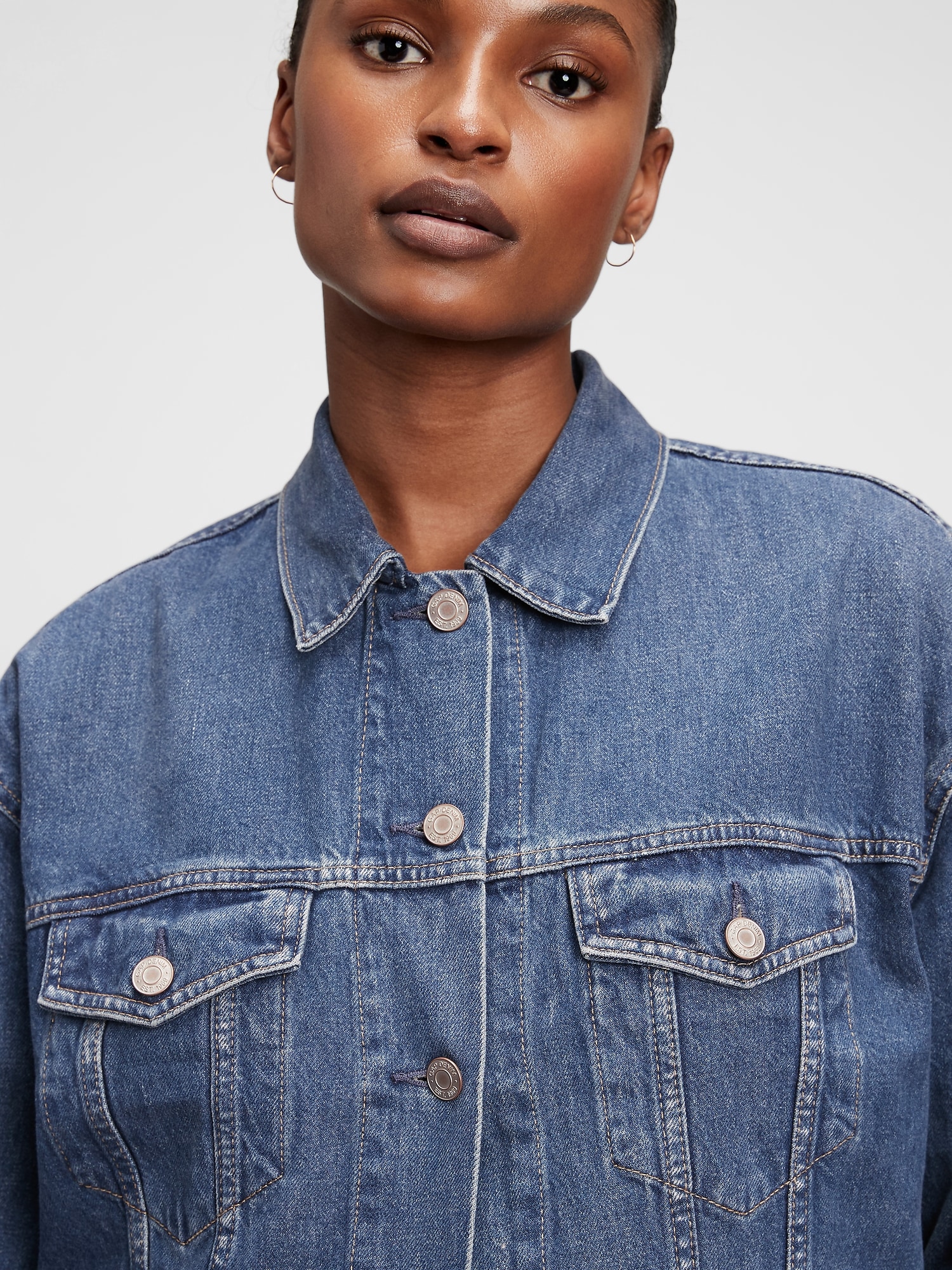 Oversized Denim Jacket with Washwell Gap