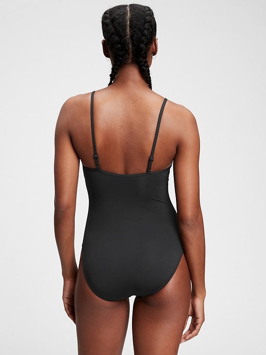 2 of 8 showing, with the color true black of product Tank One-Piece Swimsuit