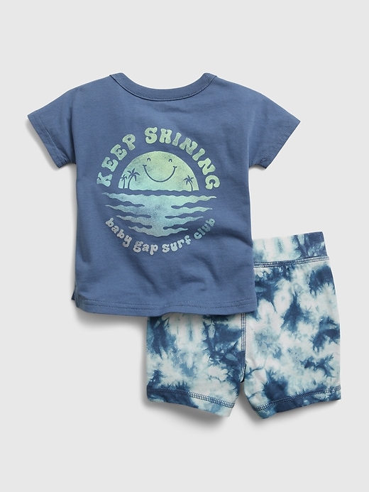 2 of 8 showing, with the color cornflower of product Baby Tie-Dye Outfit Set