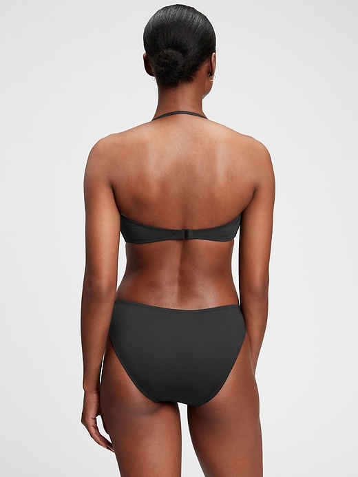 2 of 8 showing, with the color true black of product Bunny-Tie Bandeau Bikini Top