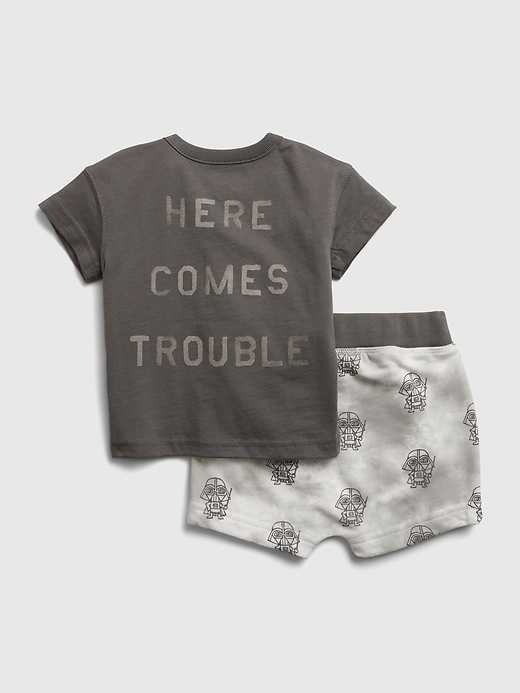 2 of 8 showing, with the color soft black of product babyGap &#124 Star Wars™ Outfit Set