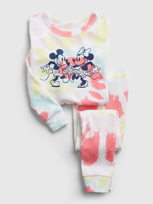 1 of 8 showing, with the color multi of product babyGap &#124 Disney Mickey Mouse 100% Organic Cotton Tie-Dye PJ Set