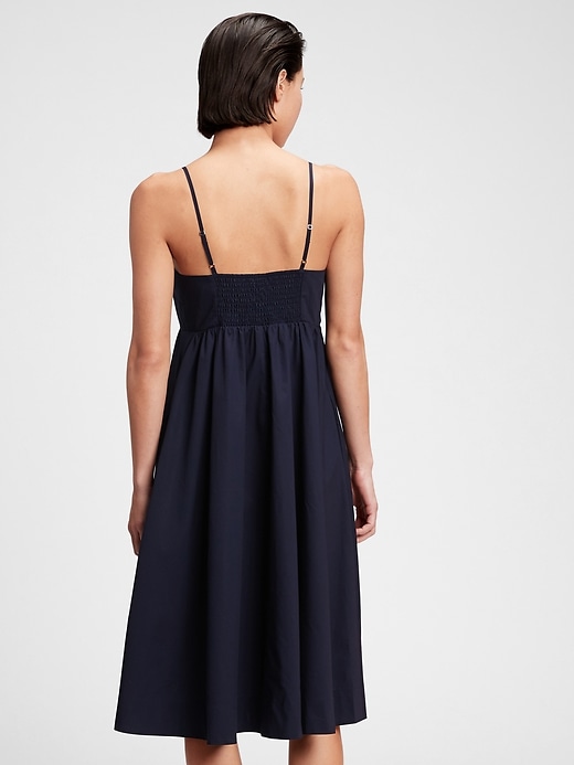 2 of 8 showing, with the color navy blue of product V-Neck Cami Midi Dress