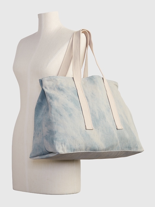 2 of 8 showing, with the color light denim of product Denim Tote Bag