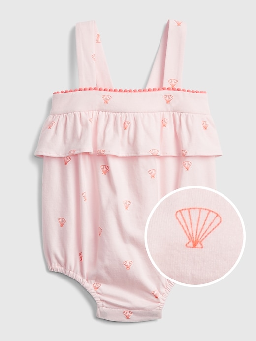 1 of 8 showing, with the color cherry blossom of product Baby Print Bubble One-Piece