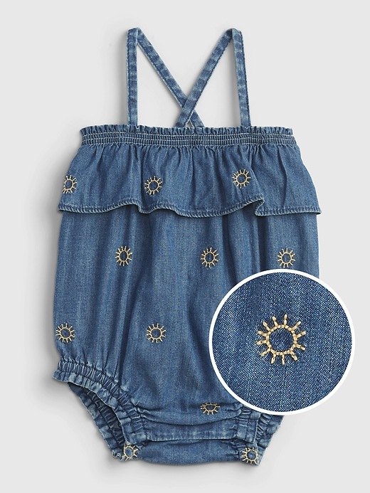 Image number 1 showing, Baby Denim Bubble One-Piece