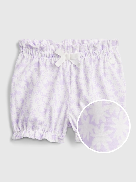 1 of 8 showing, with the color purple floral of product Baby 100% Organic Cotton Mix and Match Pull-On Shorts