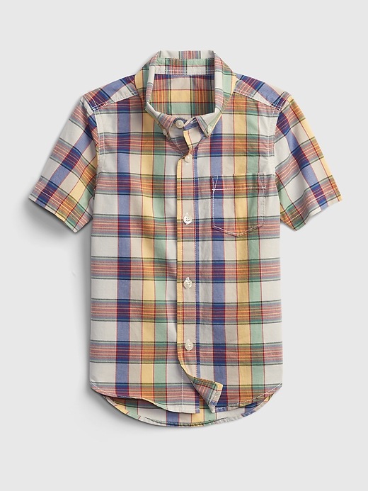 1 of 8 showing, with the color multi plaid of product Toddler Poplin Shirt