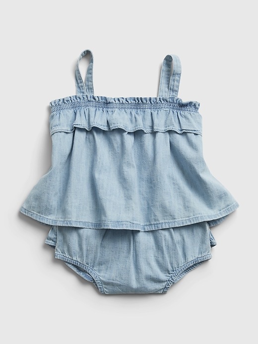 Image number 3 showing, Baby Denim Ruffle Two-Piece