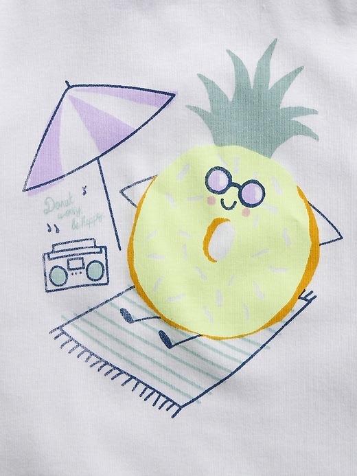 2 of 8 showing, with the color white of product Kids 100% Organic Cotton Pineapple Graphic PJ Set