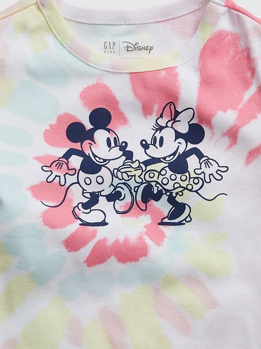 2 of 8 showing, with the color multi tie dye of product GapKids &#124 Disney Mickey and Minnie Mouse 100% Organic Cotton PJ Set