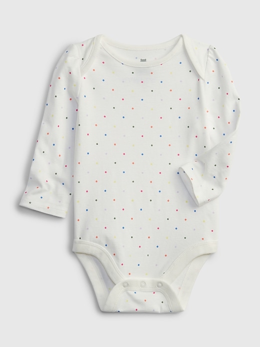 1 of 8 showing, with the color new off white of product Baby 100% Organic Cotton Mix and Match Print Bodysuit