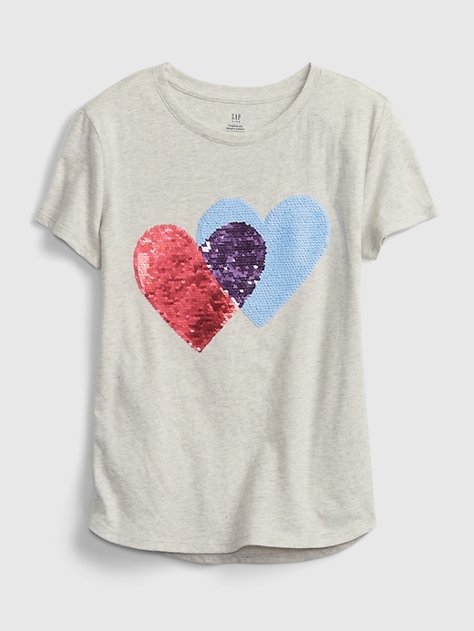 1 of 8 showing, with the color light heather gray of product Kids Organic Cotton Interactive Graphic T-Shirt
