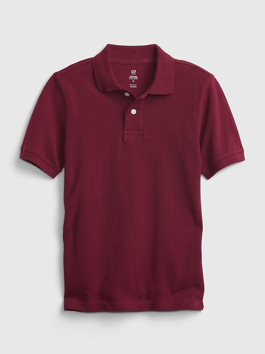Gap Boys' 100% Organic Cotton Uniform Polo Shirt Shirt Red Delicious Size S (6/7)