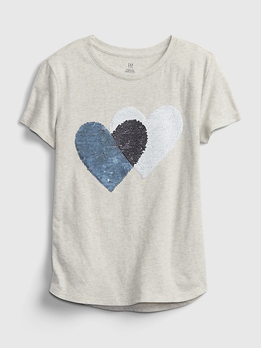 2 of 8 showing, with the color light heather gray of product Kids Organic Cotton Interactive Graphic T-Shirt