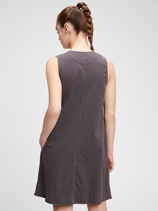 2 of 8 showing, with the color soft black of product Sleeveless V-Neck A-Line Dress