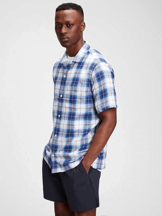 Gap Men's Vacay Shirt (Size S-XL in Blue Plaid)