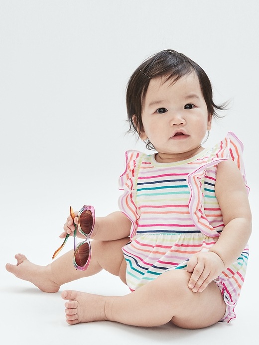 Image number 4 showing, Baby Stripe Bubble One-Piece