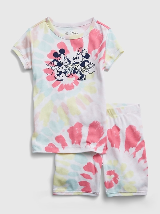1 of 8 showing, with the color multi tie dye of product GapKids &#124 Disney Mickey and Minnie Mouse 100% Organic Cotton PJ Set