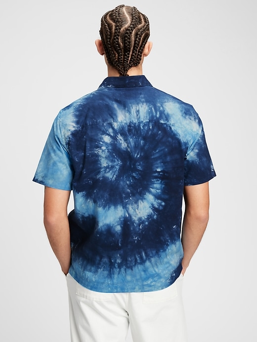 2 of 8 showing, with the color blue tie dye of product Tie-Dye Resort Shirt