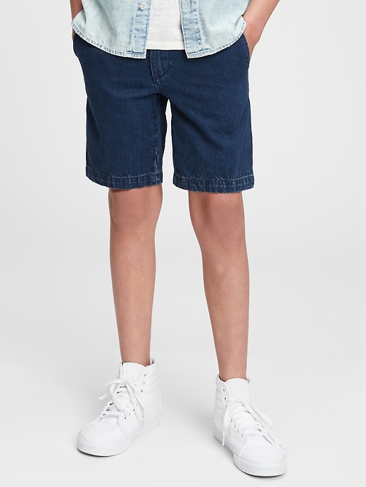 Image number 1 showing, Kids Pull-On Denim Shorts with Washwell&#153