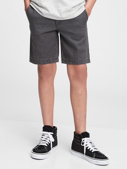 Image number 1 showing, Kids Pull-On Denim Shorts with Washwell&#153