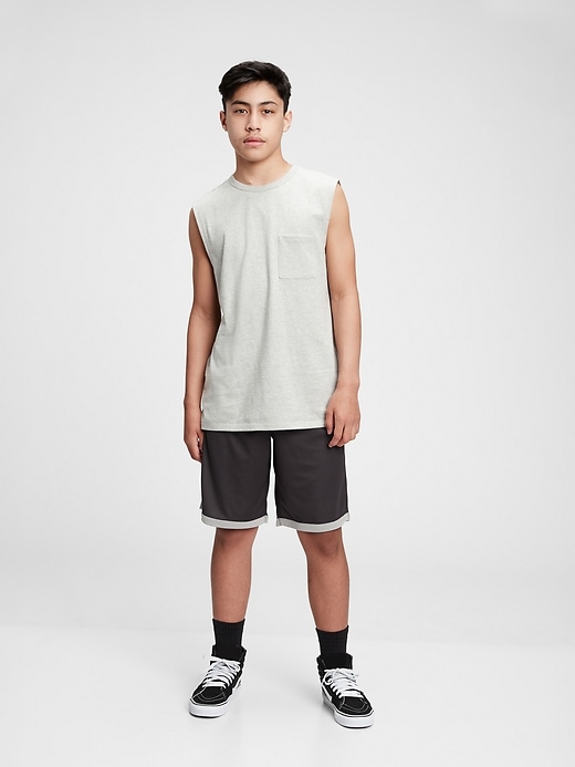 Image number 1 showing, Teen 100% Recycled Polyester Reversible Mesh Pull-On Shorts