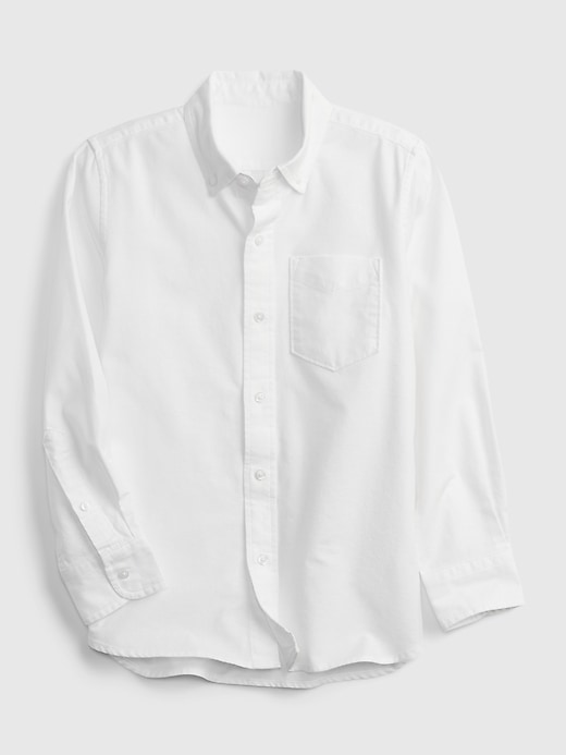 1 of 8 showing, with the color white of product Kids Oxford Shirt