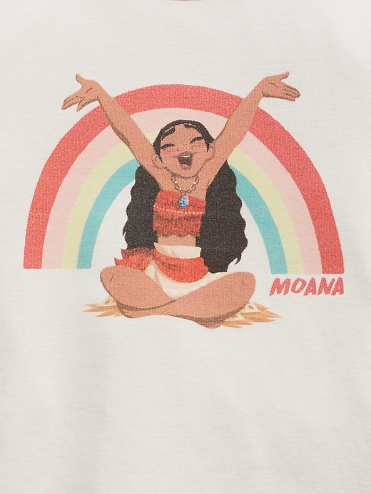2 of 8 showing, with the color new off white of product Gap × Disney Baby & Toddler Moana Graphic Organic Cotton PJ Set