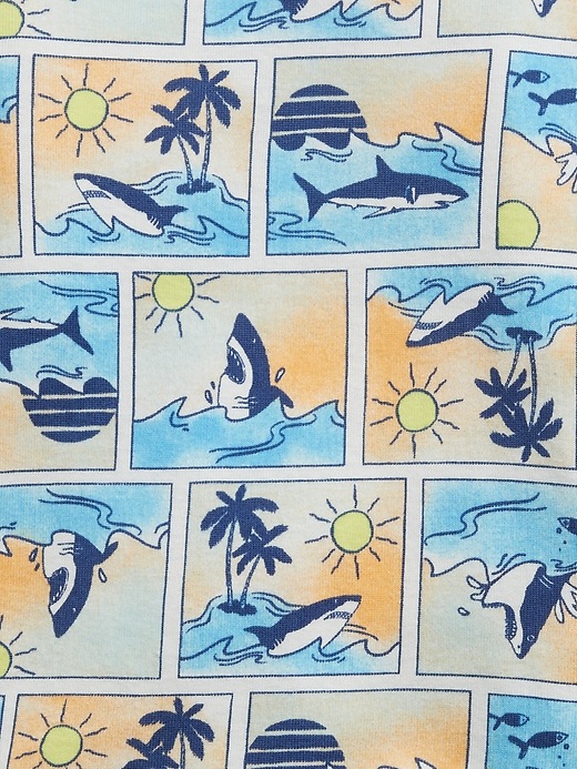 2 of 8 showing, with the color new off white of product babyGap 100% Organic Cotton Shark Graphic PJ Set