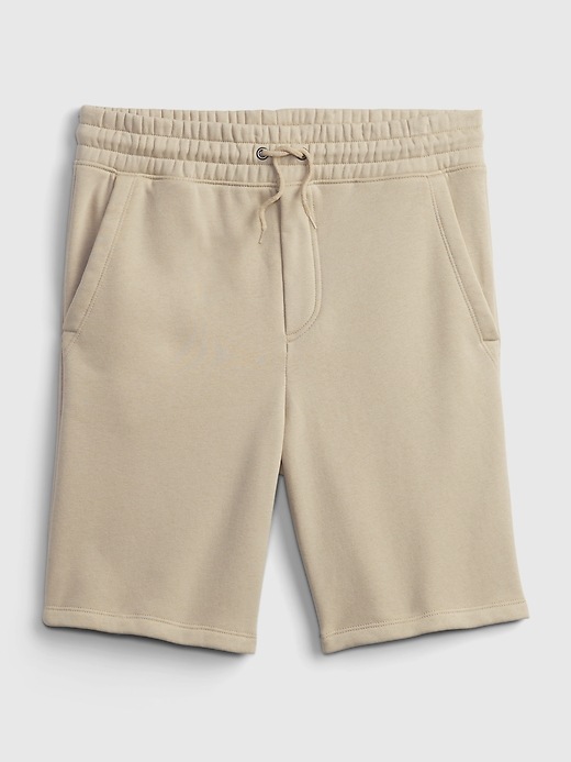 2 of 8 showing, with the color sand khaki of product Teen Fleece Pull-On Shorts