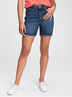 gap high rise denim midi skirt
