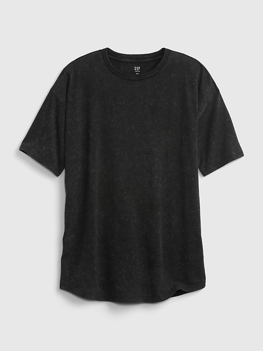 2 of 8 showing, with the color true black of product Teen 100% Organic Cotton Oversized T-Shirt